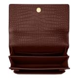 Yves Saint Laurent - Sunset Medium in Crocodile-Embossed Leather - Red Velvet - Saint Laurent Exclusive Collection