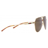 Gucci - Occhiale da Sole Aviatore - Oro - Gucci Eyewear