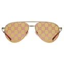 Gucci - Occhiale da Sole Aviatore - Oro - Gucci Eyewear