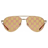 Gucci - Occhiale da Sole Aviatore - Oro - Gucci Eyewear