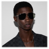 Gucci - Navigator Sunglasses - Silver - Gucci Eyewear