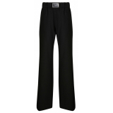 Dolce & Gabbana - Pantaloni Svasati in Misto Lana Nera - Dolce & Gabbana Exclusive Luxury Collection