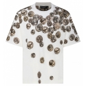 Dolce & Gabbana - Beige Cotton Graphic Print T-Shirt - Dolce & Gabbana Exclusive Luxury Collection