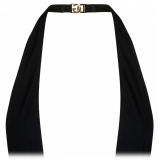 Dolce & Gabbana - Costume da Bagno Nero con Placca con Logo Dorato - Dolce & Gabbana Exclusive Luxury Collection