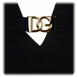 Dolce & Gabbana - Costume da Bagno Nero con Placca con Logo Dorato - Dolce & Gabbana Exclusive Luxury Collection