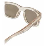 Moncler - Claro Squared Sunglasses - Shiny Transparent Off-White - Moncler Eyewear