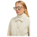 Moncler - Claro Squared Sunglasses - Shiny Transparent Off-White - Moncler Eyewear