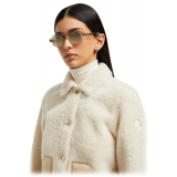 Moncler - Occhiali da Sole Rotondi Rondosa - Bianco Trasparente Lucido - Moncler Eyewear