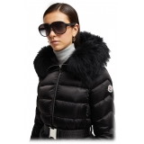 Moncler - Halcyonne Pilot Sunglasses - Shiny Black - Moncler Eyewear