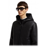 Moncler - Halcyonne Pilot Sunglasses - Shiny Black - Moncler Eyewear