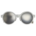 Moncler - Rondo Round Sunglasses - Matte Silver - Moncler Eyewear