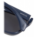 Moncler - Occhiali da Sole Rettangolari Slicka - Blu Opaco - Moncler Eyewear