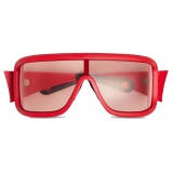 Moncler - Occhiali da Sole Rettangolari Snowseeker - Rosso Opaco - Moncler Eyewear