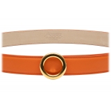 Avvenice - Iris - Premium Leather Belt - Orange - Handmade in Italy - Exclusive Luxury Collection