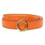 Avvenice - Iris - Premium Leather Belt - Orange - Handmade in Italy - Exclusive Luxury Collection