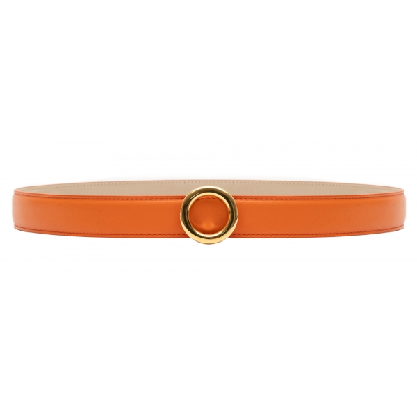 Avvenice - Iris - Premium Leather Belt - Orange - Handmade in Italy - Exclusive Luxury Collection