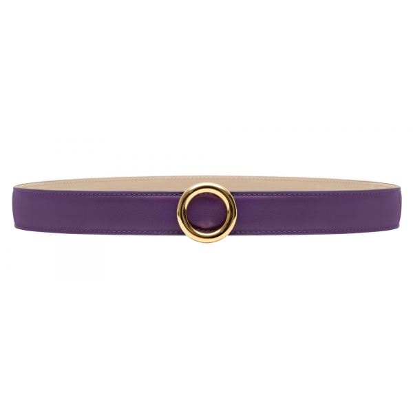 Avvenice - Iris - Premium Leather Belt - Purple - Handmade in Italy - Exclusive Luxury Collection