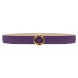 Avvenice - Iris - Premium Leather Belt - Purple - Handmade in Italy - Exclusive Luxury Collection