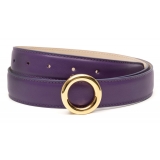 Avvenice - Iris - Premium Leather Belt - Purple - Handmade in Italy - Exclusive Luxury Collection