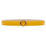 Avvenice - Iris - Premium Leather Belt - Yellow - Handmade in Italy - Exclusive Luxury Collection