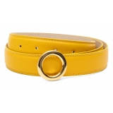 Avvenice - Iris - Premium Leather Belt - Yellow - Handmade in Italy - Exclusive Luxury Collection