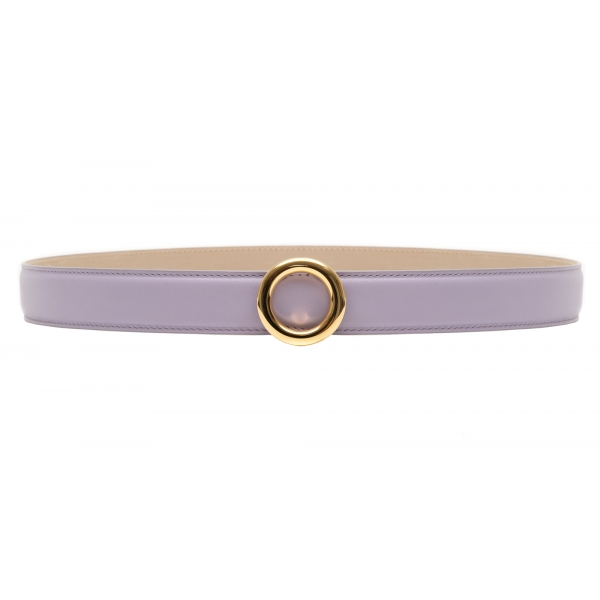 Avvenice - Iris - Premium Leather Belt - Lilac - Handmade in Italy - Exclusive Luxury Collection