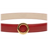 Avvenice - Iris - Premium Leather Belt - Red - Handmade in Italy - Exclusive Luxury Collection