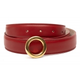 Avvenice - Iris - Premium Leather Belt - Red - Handmade in Italy - Exclusive Luxury Collection