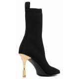 Balmain - Moneta Knitted Ankle Boots - Black - Balmain Exclusive Luxury Collection