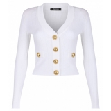 Balmain - Cardigan con Scollo a V - Bianco - Balmain Exclusive Luxury Collection