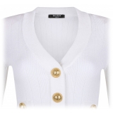 Balmain - Cardigan con Scollo a V - Bianco - Balmain Exclusive Luxury Collection