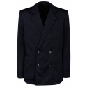 Balmain - Blazer in Jersey con Monogram Mini - Blu Navy - Balmain Exclusive Luxury Collection