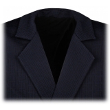 Balmain - Blazer in Jersey con Monogram Mini - Blu Navy - Balmain Exclusive Luxury Collection