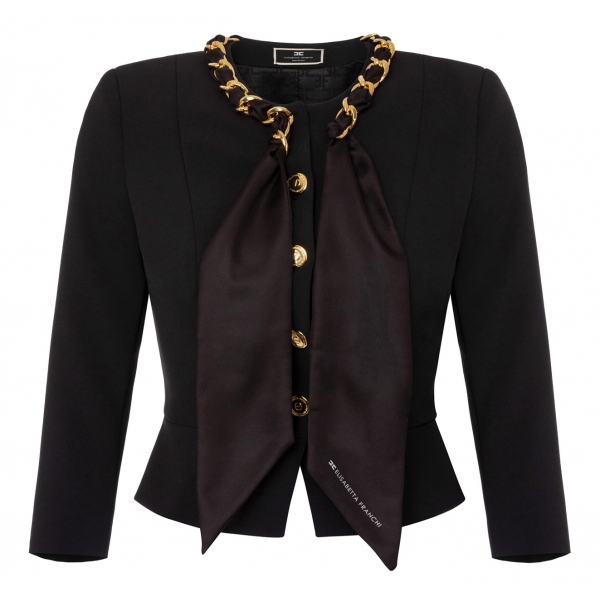 Elisabetta Franchi - Giacca con Dettaglio Catena e Foulard