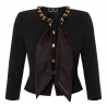 Elisabetta Franchi - Giacca con Dettaglio Catena e Foulard - Nero - Giacca - Made in Italy - Luxury Exclusive Collection