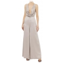 Elisabetta Franchi - Wide Leg One Piece Jumpsuit - Grey - Dress - Made in Italy - Luxury Exclusive Collection