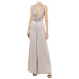 Elisabetta Franchi - Wide Leg One Piece Jumpsuit - Grey - Dress - Made in Italy - Luxury Exclusive Collection