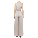 Elisabetta Franchi - Wide Leg One Piece Jumpsuit - Grey - Dress - Made in Italy - Luxury Exclusive Collection