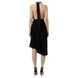 Elisabetta Franchi - Marilyn Pattern Longuette Dress - Black - Dress - Made in Italy - Luxury Exclusive Collection