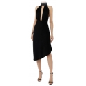 Elisabetta Franchi - Marilyn Pattern Longuette Dress - Black - Dress - Made in Italy - Luxury Exclusive Collection