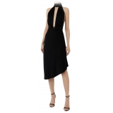 Elisabetta Franchi - Marilyn Pattern Longuette Dress - Black - Dress - Made in Italy - Luxury Exclusive Collection