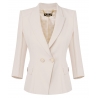 Elisabetta Franchi - Giacca Doppiopetto Avvitata - Burro - Giacca - Made in Italy - Luxury Exclusive Collection