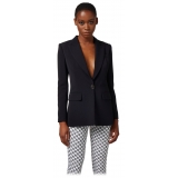 Elisabetta Franchi - Single-Breasted Screwed Jacket - Black - Jacket - Made in Italy - Luxury Exclusive Collection