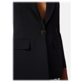 Elisabetta Franchi - Single-Breasted Screwed Jacket - Black - Jacket - Made in Italy - Luxury Exclusive Collection