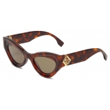 Fendi - FF Diamonds - Occhiali da Sole Cat Eye - Marrone - Occhiali da Sole - Fendi Eyewear