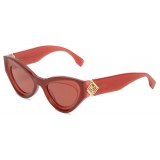 Fendi - FF Diamonds - Occhiali da Sole Cat Eye - Rosso - Occhiali da Sole - Fendi Eyewear