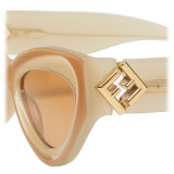 Fendi - FF Diamonds - Cat Eye Sunglasses - Beige - Sunglasses - Fendi Eyewear