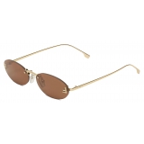 Fendi - Fendi First Crystal - Occhiali da Sole Ovale - Marrone - Occhiali da Sole - Fendi Eyewear