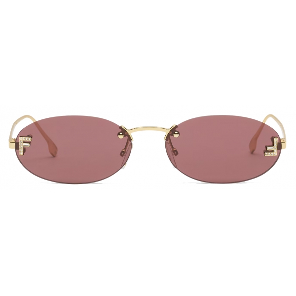 Fendi - Fendi First Crystal - Oval Sunglasses - Purple - Sunglasses - Fendi Eyewear