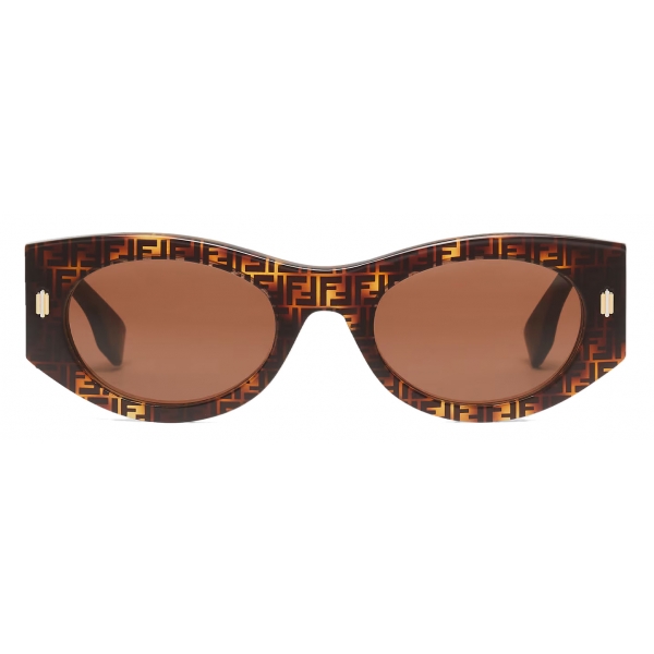 Fendi - Fendi Roma - Oval Sunglasses - Brown - Sunglasses - Fendi Eyewear